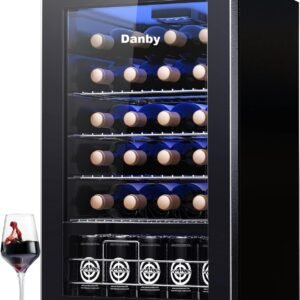 Danby USA 135 L Inverter Wine Chiller l Wine Cooler l Touch Control l Toughened Glass Door with UV-Protection l LED Interior Light for Indian Home Bars & Rooms with 1 Year Warranty