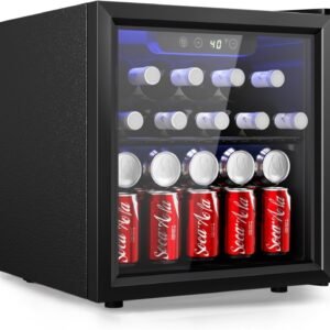 LEONARD USA 55 L Inverter Wine Chiller l Wine Cooler l Touch Control l Stainless Steel Shelves l Toughened Glass Door with UV-Protection l LED Interior Light (Based on American Technology) (Black)