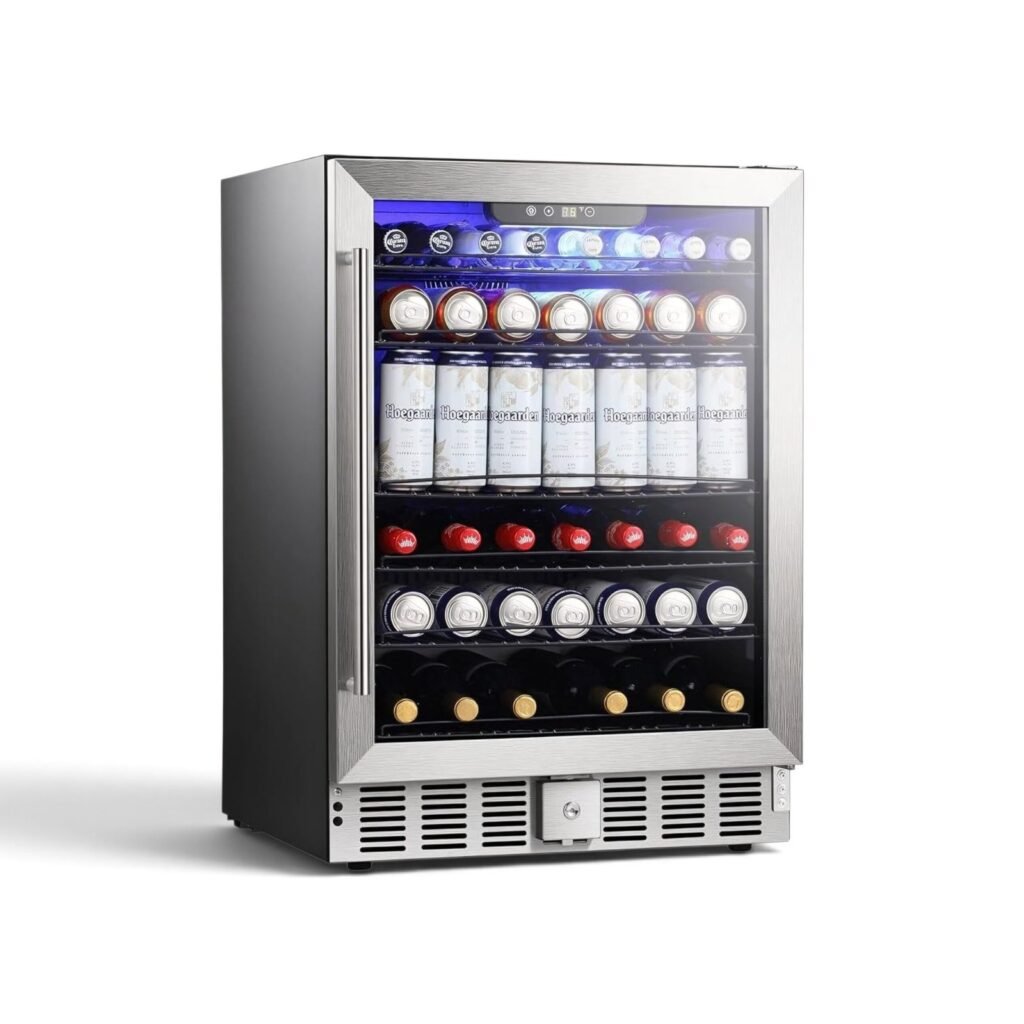 LEONARD USA 155 L Inverter Built-in Wine Chiller, Wine Cooler, Under Counter, Touch Control, Toughened Glass Door with UV-Protection, LED Interior Light with Safety Lock for Home, Bar & Office