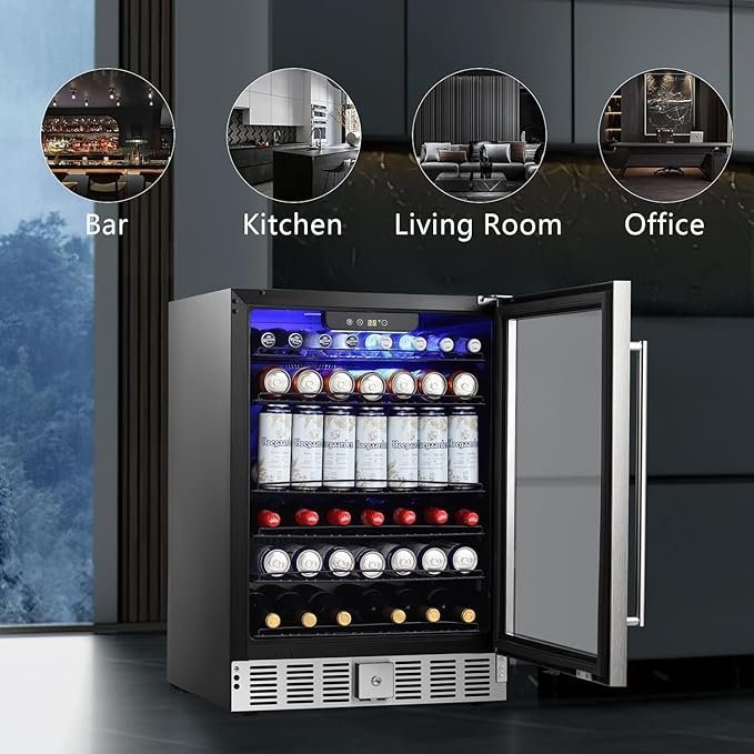 LEONARD USA 155 L Inverter Built-in Wine Chiller, Wine Cooler, Under Counter, Touch Control, Toughened Glass Door with UV-Protection, LED Interior Light with Safety Lock for Home, Bar & Office - Image 2