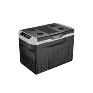 LEONARD USA Car Fridge Cooler Freezer 21 L With Compressor, Vehicle Refrigerator With 12/24V DC 110-240V AC For Indian Cars, SUV, RV, Camping, Outdoor (Black) (Based On American Technology)