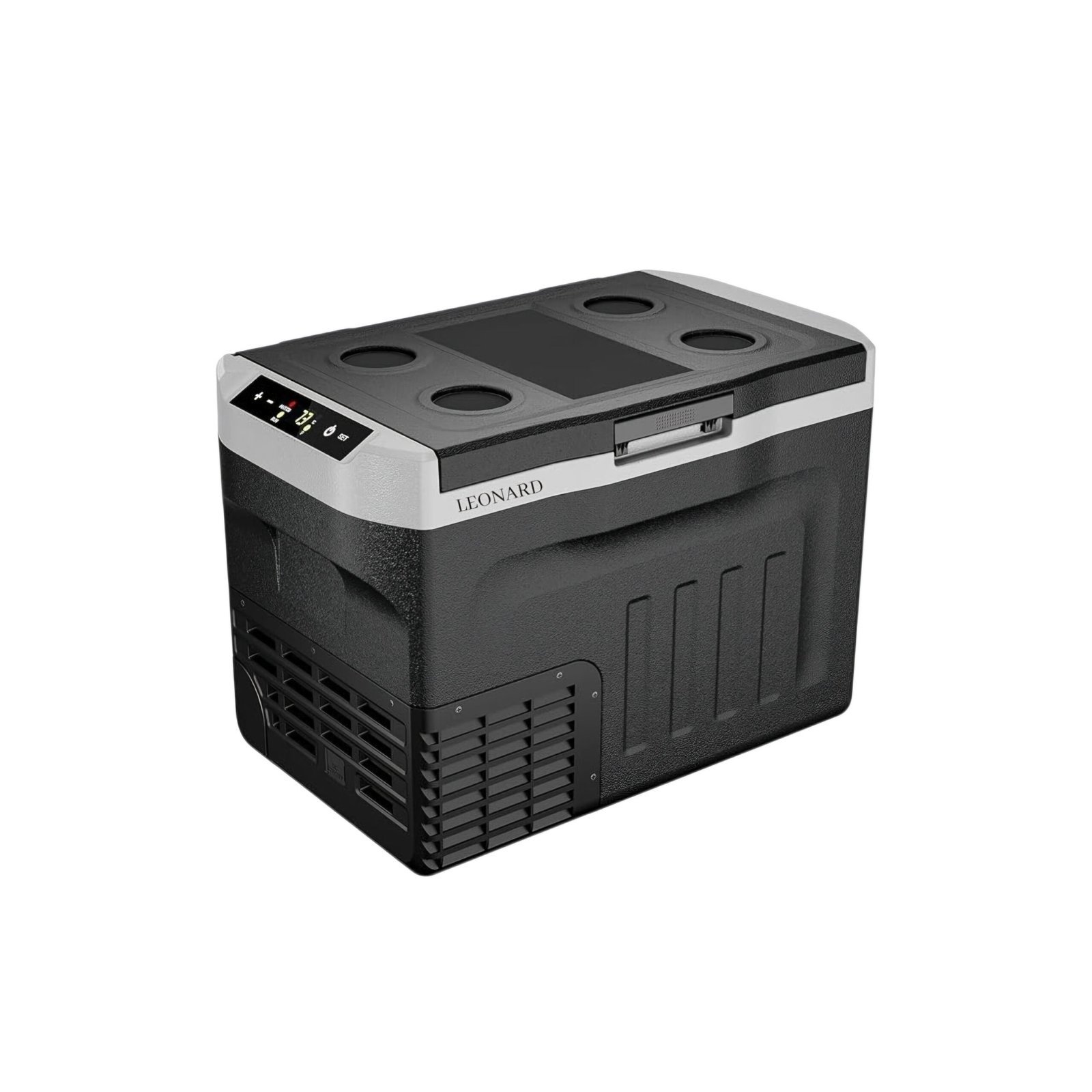 LEONARD LEONARD USA Car Fridge Cooler Freezer 35 L With Compressor, Vehicle Refrigerator With 12/24V DC 110-240V AC For Indian Cars, SUV, RV, Camping, Outdoor (Black) (Based On American Technology)