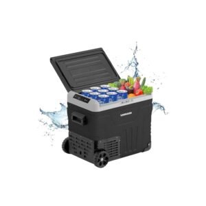 LEONARD USA Car Fridge 50 L with Compressor 12 Volt, Vehicle Refrigerator with 12/24V DC 110-240V AC for Indian Cars, SUV, RV, Camping, Outdoor and Home (Black) (Based on American Technology)