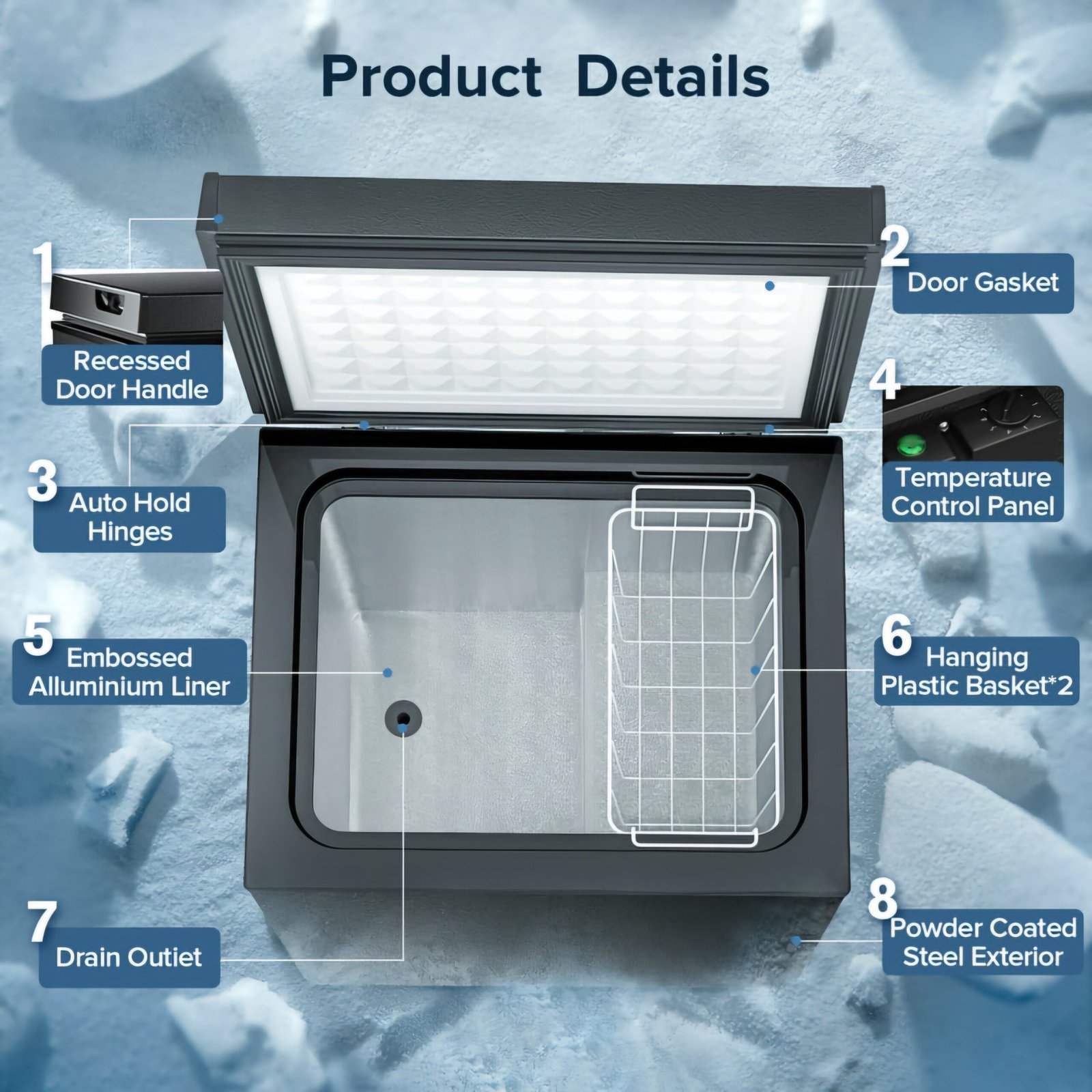 LEONARD USA 110L SS Finish Inner cabinet Deep Freezer , Based on American Technology - Image 3